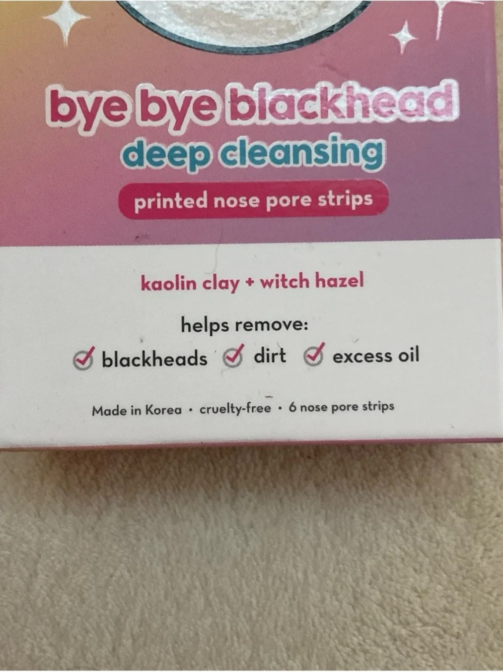 The Crème Shop Bye Bye Blackhead Deep Cleansing Nose Strips - Rainbow Pink